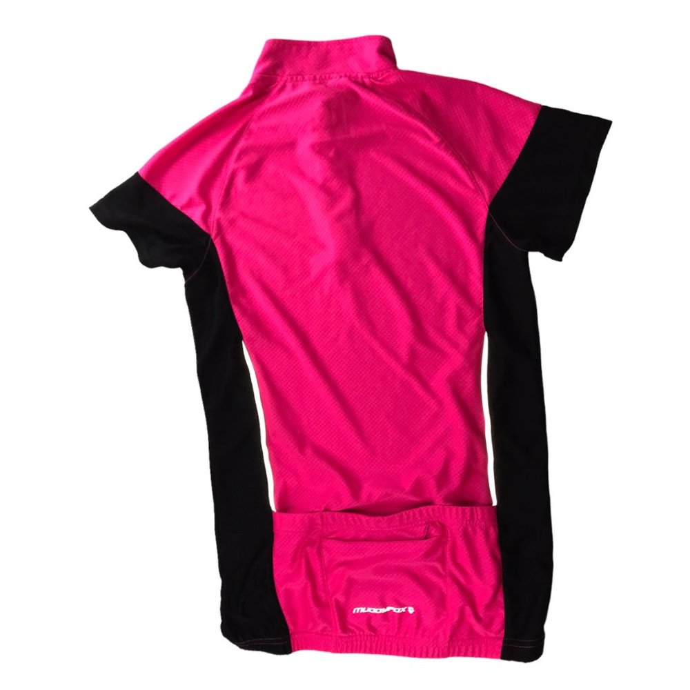 Muddyfox Cycling Triathlon Shirt, Short Sleeve.  Hot Neon Pink Black Women's 10